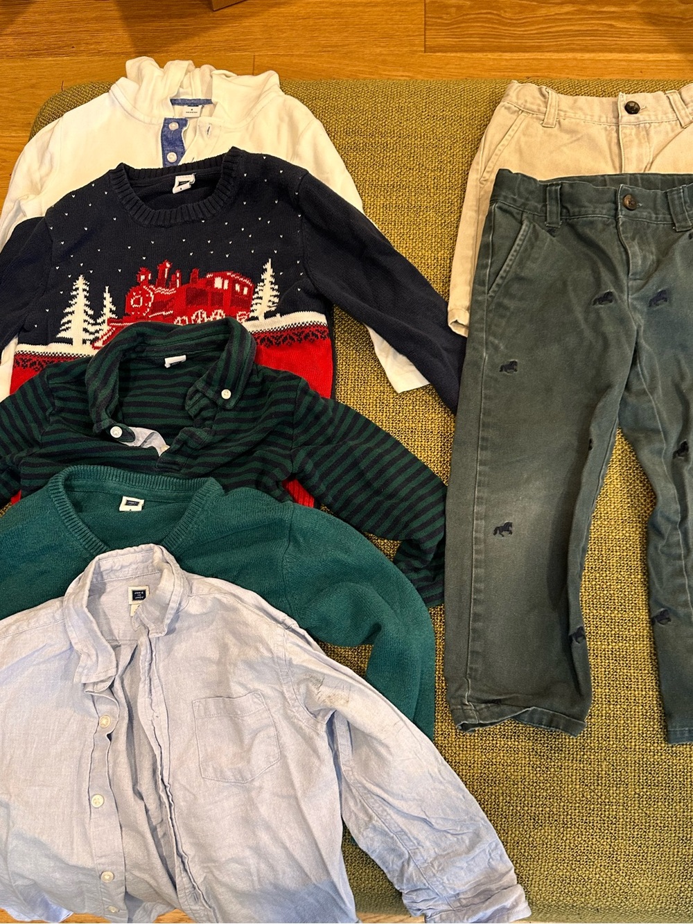 *7 Pcs Janie and Jack Bundle Boys Size 4 Tops Sweaters Jeans Shorts